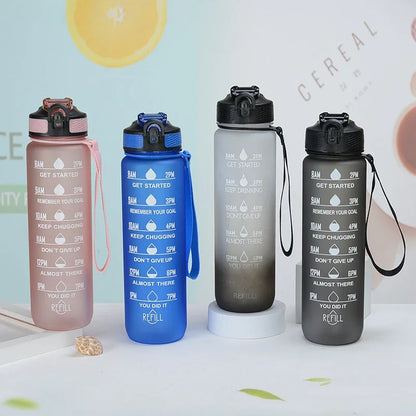 1 Liter Water Bottle Motivational Sport Water Bottle Leakproof Bottles Drinking Outdoor Travel Gym Fitness Jugs For Kitchen Cups