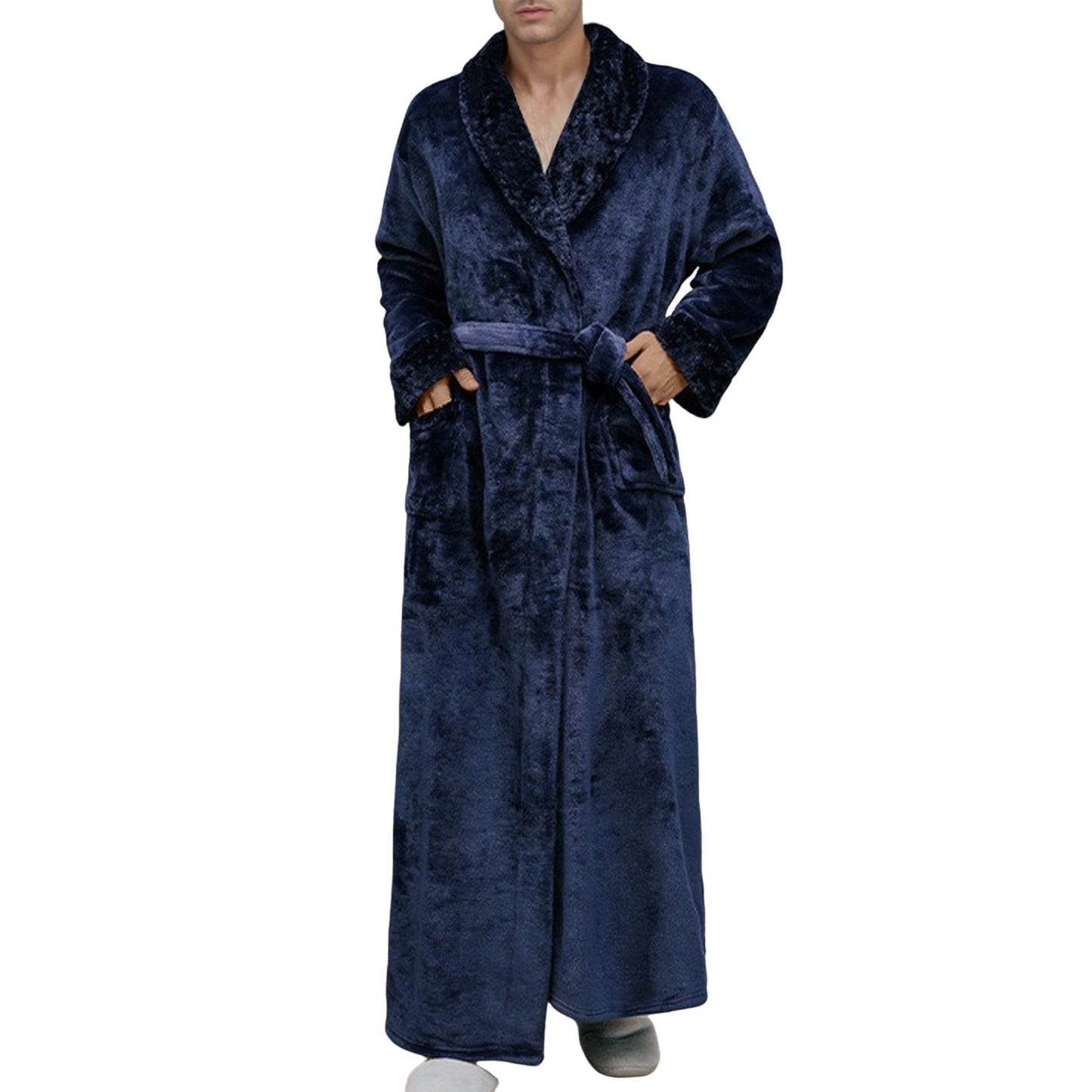 Women and  Men Winter Plus Size Thicken Warm Flannel Hooded Bathrobe Extra Long Coral Fleece Bath Robe Night Dressing Gown Sleepwear