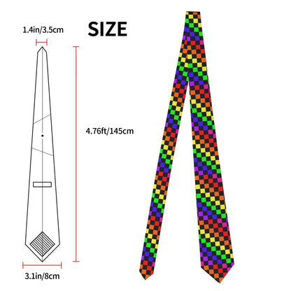 Black And White Checkerboard Pattern Ties Men Formal Silk Geometric Tartan Necktie for Office