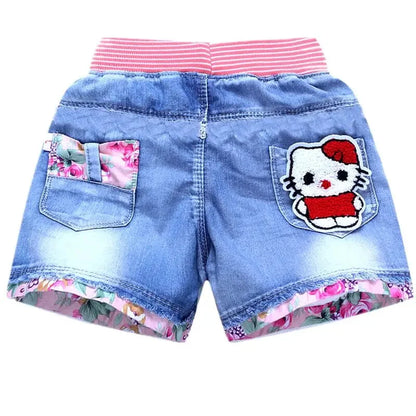 Kid 2025 Summer Denim s For Fashion Girl Princess Jeans Children Pants Shorts Flower Girls Clothing