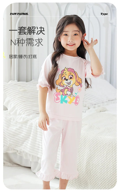 Genuine Paw Patrol Skye Chase Thin Children's Pajamas Sets Spring Summer Cartoon Students Tops Pants Kids Boys girls Sleepwear