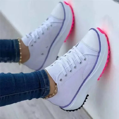 Solid Color Lace-Up Canvas Shoes