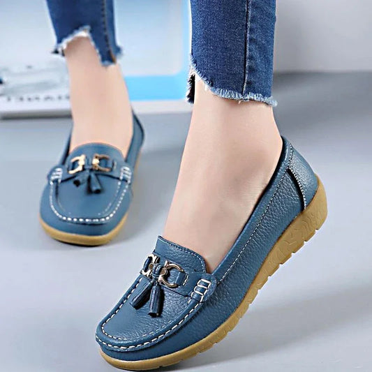 Genuine Leather Flats Tassel Loafers