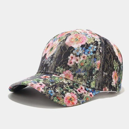 New Print Flower Baseball Caps for Men and Women Summer Sun Hat Visor Cap Adjustable Bonne Hats Gorras