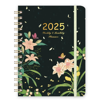 A5 2025 Planner Notebooks 140 Pages Paper 12 Months Planner Notebook Elastic Band Design Thicken 365 Days Notepad Student