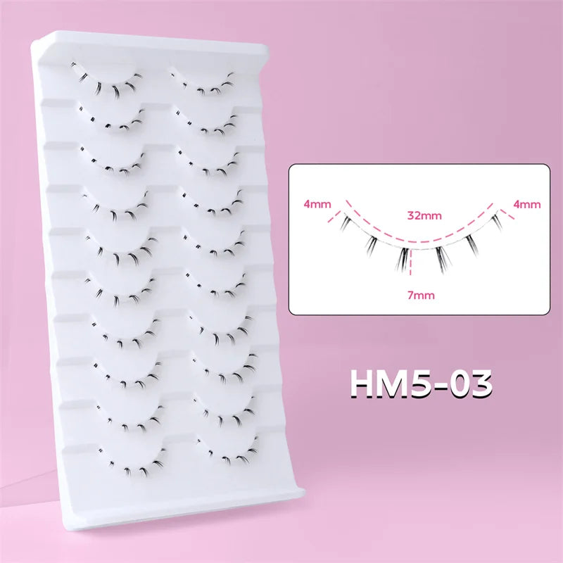 Lower Eyelashes Pack Under Eye Lashes Soft Lower Eyelashes 100% Handmade Clear Band Manga Bottom Lashes Makeup Tools