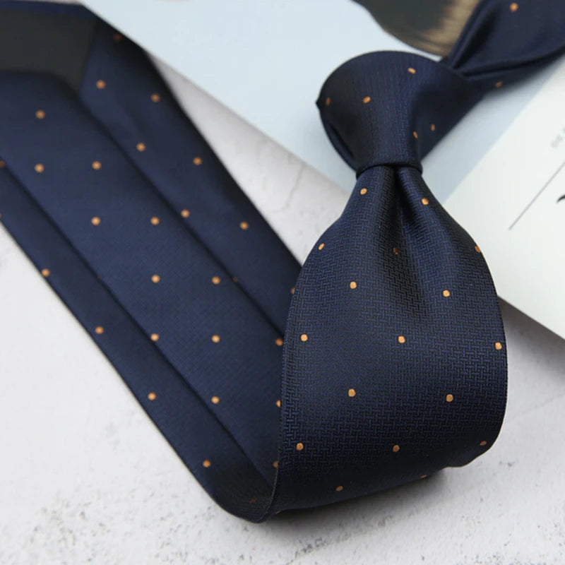 New Trendy Striped Neckties For Men Formal Silk Tie Polyester Jacquard Skinny Neck Tie Wedding Corbata 8cm Gravata Luxury Ties