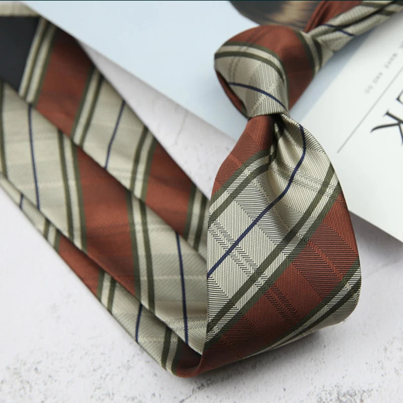 New Trendy Striped Neckties For Men Formal Silk Tie Polyester Jacquard Skinny Neck Tie Wedding Corbata 8cm Gravata Luxury Ties