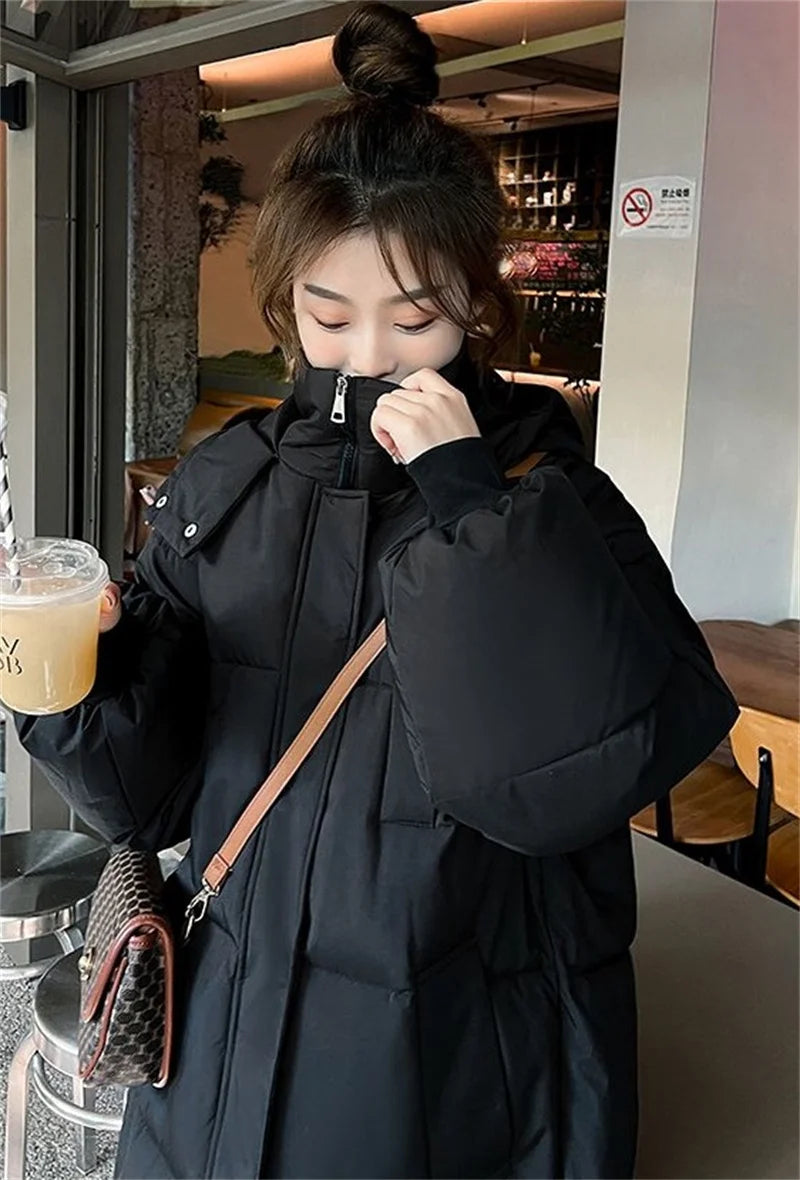 -30 degrees Winter Jacket Women Hooded Puffer Parkas X-long Jackets Casual Thick Warm Windproof Coat Female Outwear