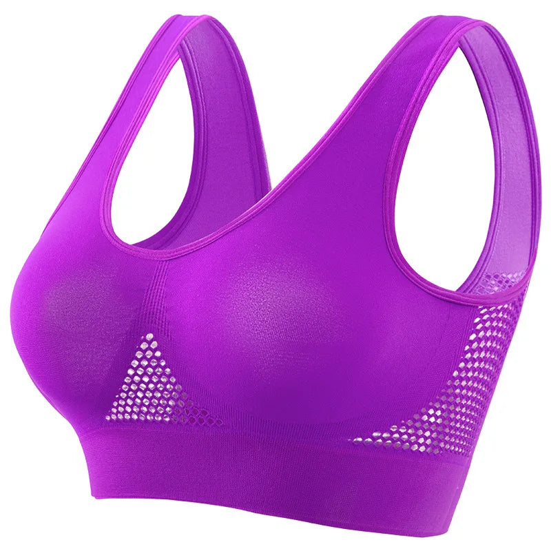 M-5XL Seamless Bras For Women Push Up Hollow Breathable Sports Bra Female Unwired No Pads Crop Top Girls Sexy Lingerie Brassiere