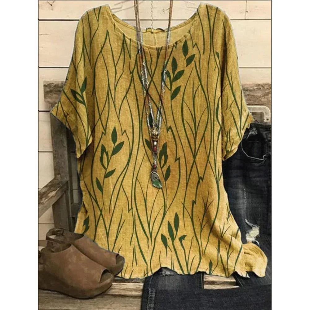 Plus Size Half Sleeves Vintage Blouse