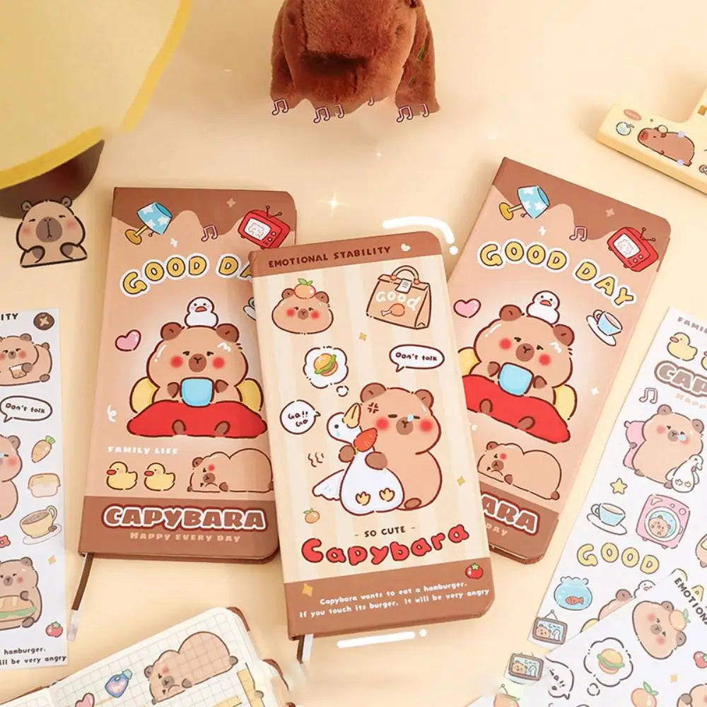 Pocket Mini Capybara Notepad Kawaii INS Capybara Hand Ledger Notebook Thickening Cartoon Memo Notes Student