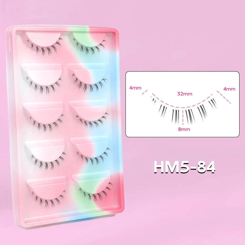 Lower Eyelashes Pack Under Eye Lashes Soft Lower Eyelashes 100% Handmade Clear Band Manga Bottom Lashes Makeup Tools