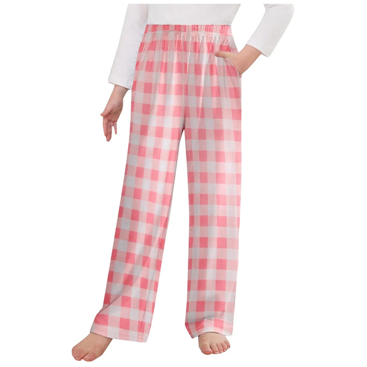 Organic Pants Toddler Pajama Pants For Girls Long Sleep Plaid Pants Soft Bottoms With Pockets Short Pants For Teen Girls