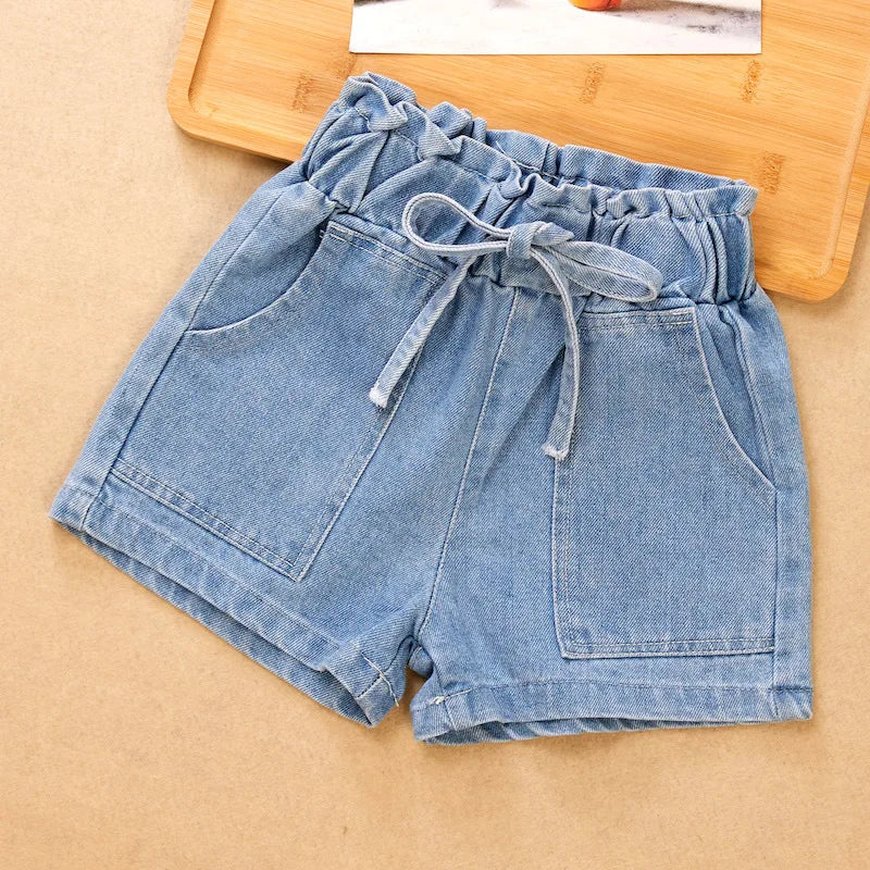 New Girls Denim Shorts Summer Kids Girl Hot Pants Clothing Baby Casual Jean Shorts 4 6 8 10 12 14 Year