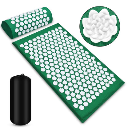 Pranamat Eco Lotus Spike Mat Acupuncture Massage Cushion Kuznetsov's Applicator for Neck Foot Back Yoga Acupressure Massage Mat