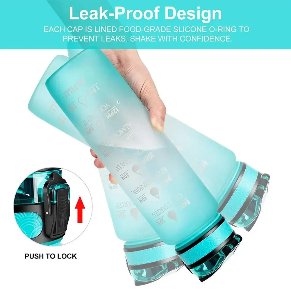 1 Liter Water Bottle Motivational Sport Water Bottle Leakproof Bottles Drinking Outdoor Travel Gym Fitness Jugs For Kitchen Cups