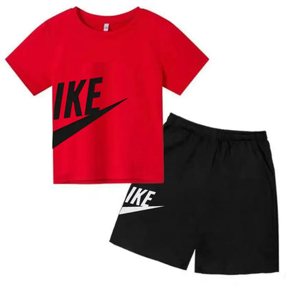 Brand Print Fan Clothes Children Teen T Shirt Suit Summer Top +shorts 2 Pcs Set Short Sleeve Casual Fashion Boys Girls Kid Set