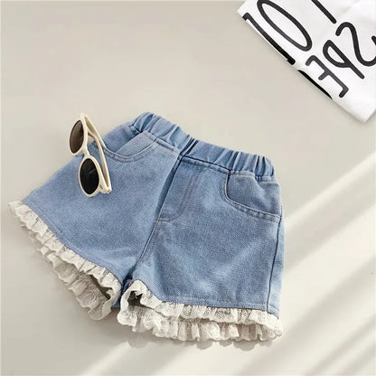 New Girls Denim Shorts Summer Kids Girl Hot Pants Clothing Baby Casual Jean Shorts 4 6 8 10 12 14 Year