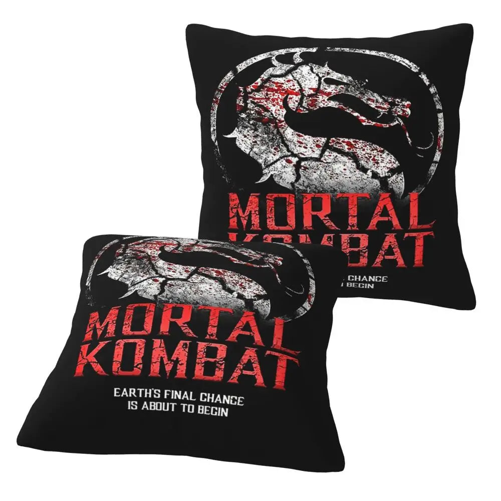 Mortal Kombat Logo 2 pcs Square Pillowcase Pillow Cover Cushion Decor Comfort Throw Pillow for Home Living Room