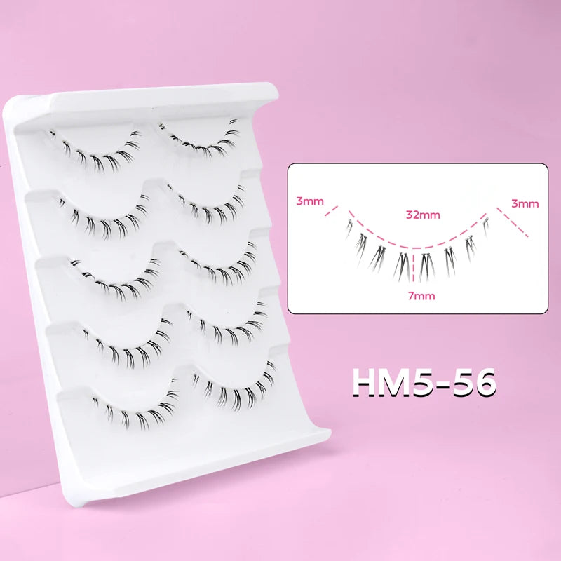 Lower Eyelashes Pack Under Eye Lashes Soft Lower Eyelashes 100% Handmade Clear Band Manga Bottom Lashes Makeup Tools