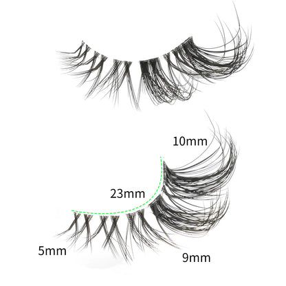 YSDO 3/10 Pairs Cat Eye Lash Wispy Half Lashes Natural False Eyelashes Extensions Fluffy Volume 3D Mink Lashes Makeup Faux Cils