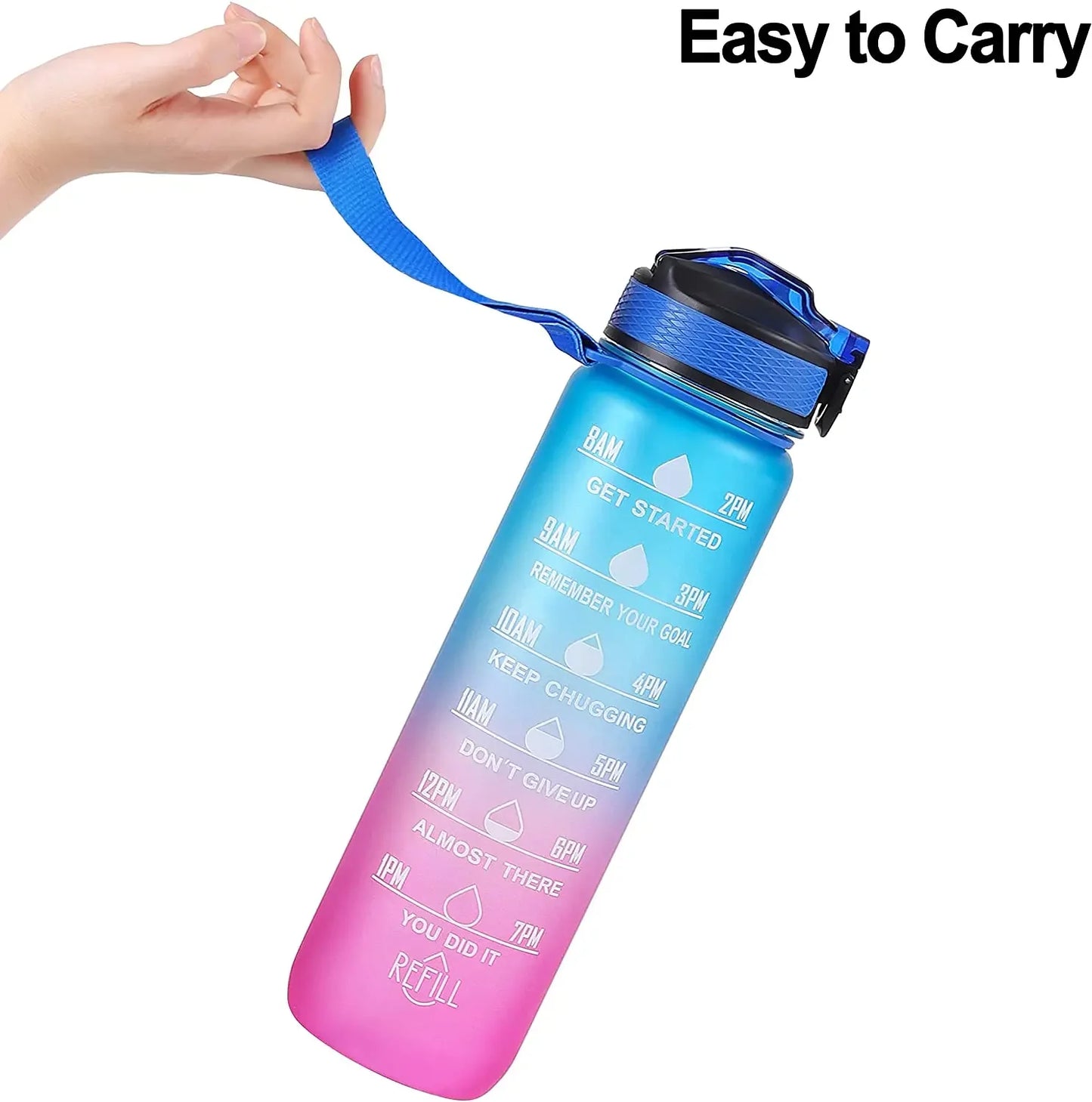 1 Liter Water Bottle Motivational Sport Water Bottle Leakproof Bottles Drinking Outdoor Travel Gym Fitness Jugs For Kitchen Cups