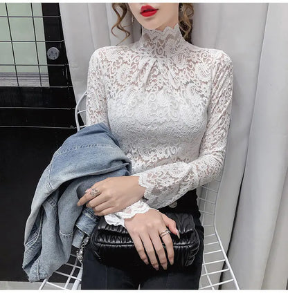 Autumn and Winter Velvet Turtleneck Bottoming Shirt Women's Thickened  Long-sleeved T-shirt Sexy Shirring Top T745