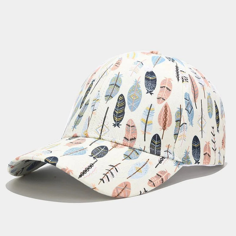 New Print Flower Baseball Caps for Men and Women Summer Sun Hat Visor Cap Adjustable Bonne Hats Gorras