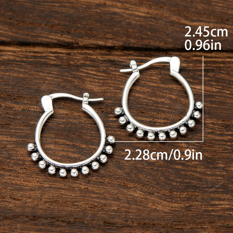 Vintage Simple U-shaped Hoop Ball Drop Earrings Women's Classic Creative Geometric Party Jewelry Gift Accessories