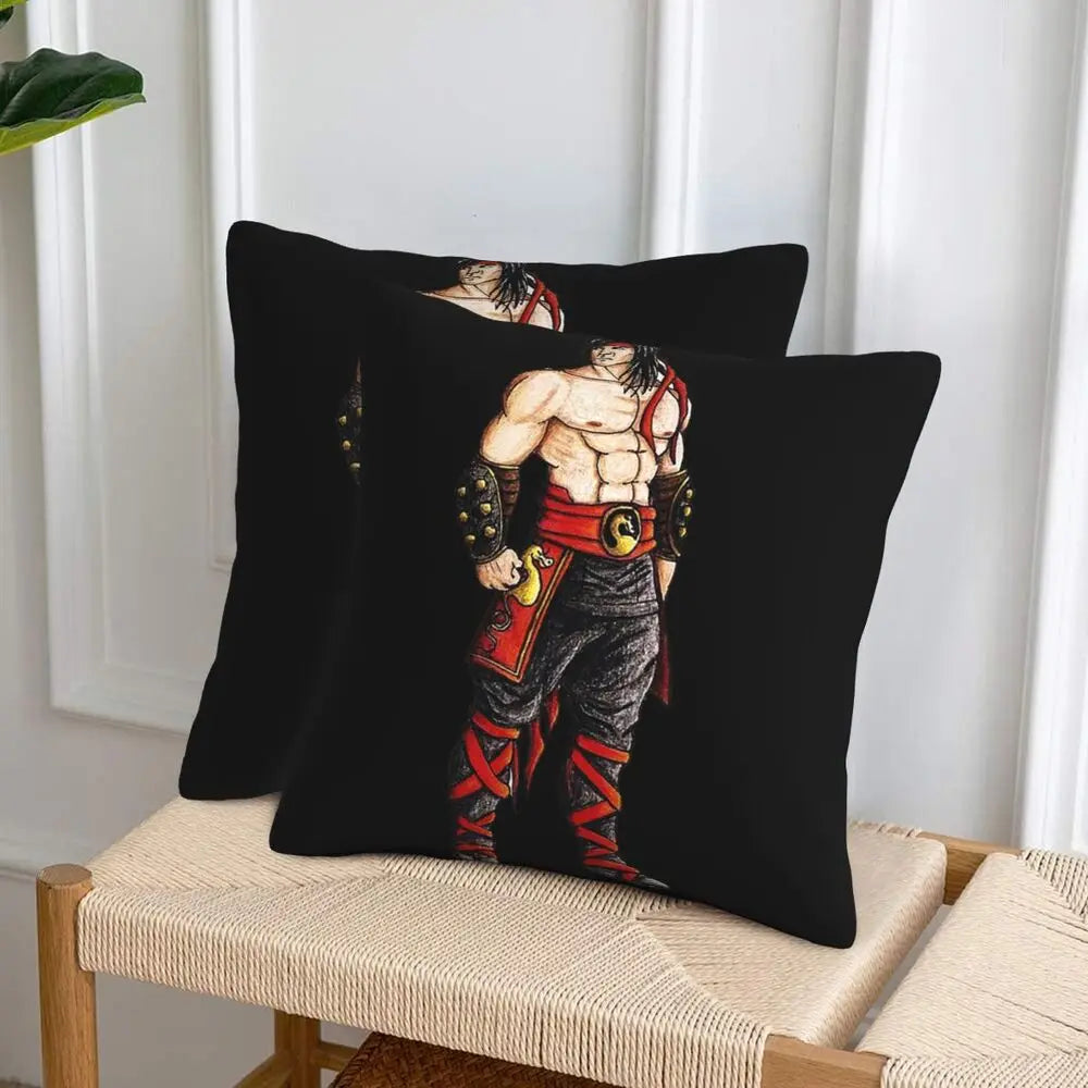 Mortal Kombat Logo 2 pcs Square Pillowcase Pillow Cover Cushion Decor Comfort Throw Pillow for Home Living Room