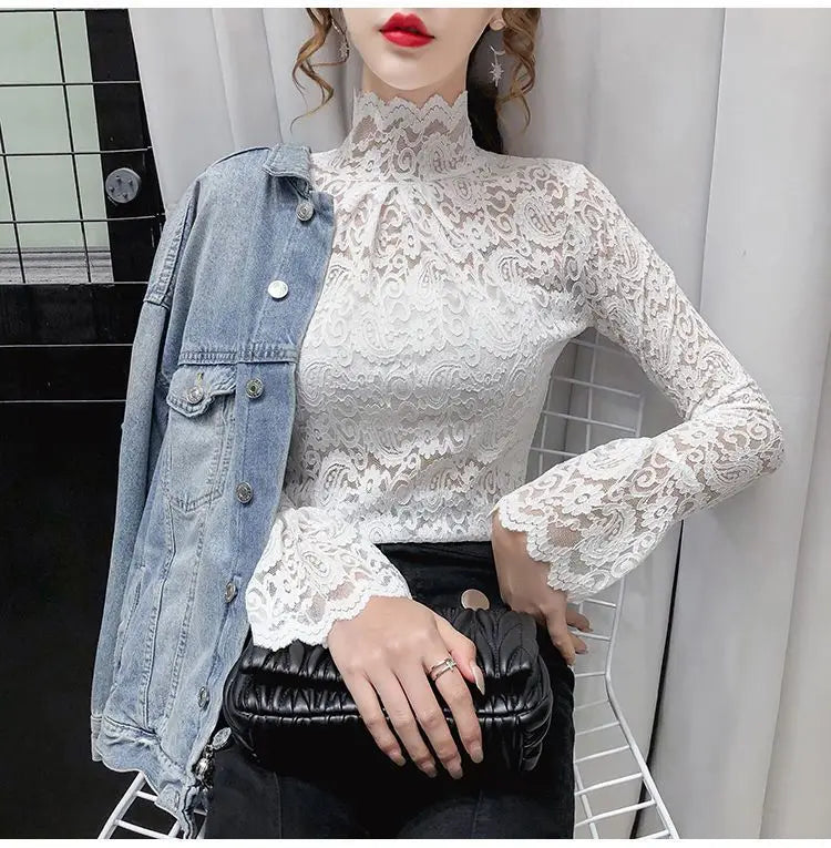 Autumn and Winter Velvet Turtleneck Bottoming Shirt Women's Thickened  Long-sleeved T-shirt Sexy Shirring Top T745