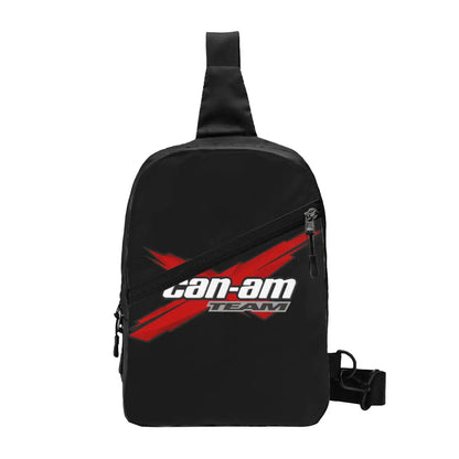 custom Motorcycle BRP Can-Am Print Sling Chest Bag Custom Crossbody Shoulder Backpack for Men Traveling Daypack