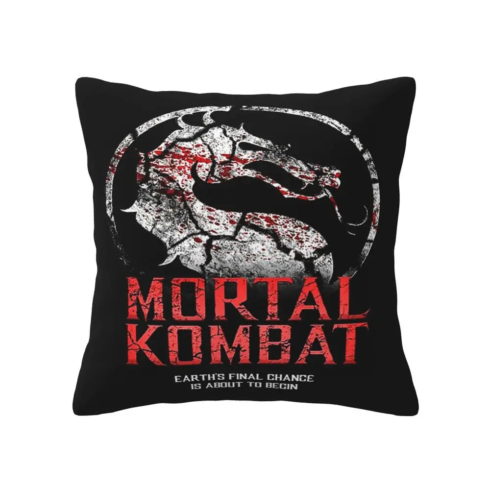 Mortal Kombat Logo 2 pcs Square Pillowcase Pillow Cover Cushion Decor Comfort Throw Pillow for Home Living Room