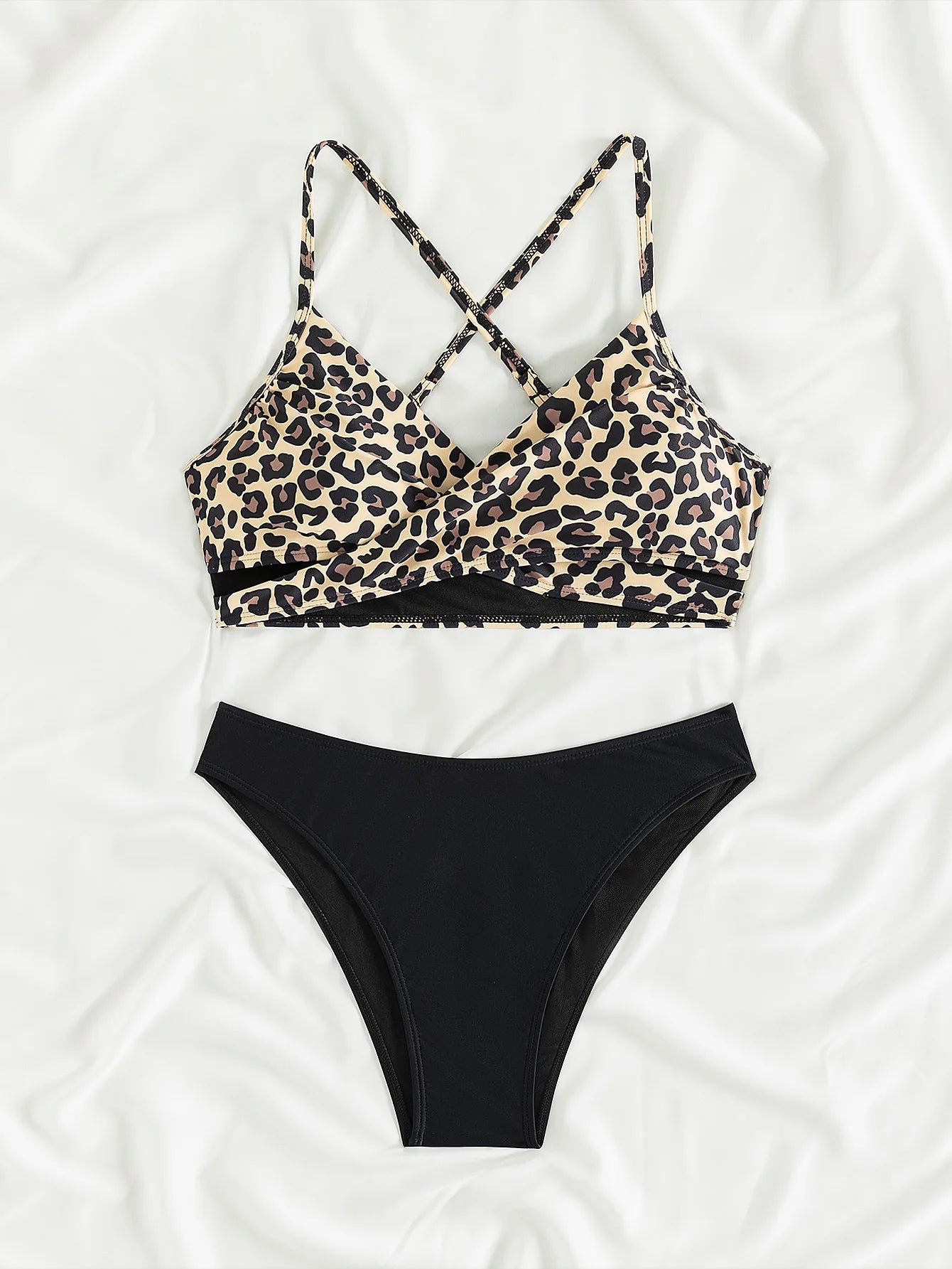 Leopard Patterned Print Bikini 2 Piece Bathing Suit