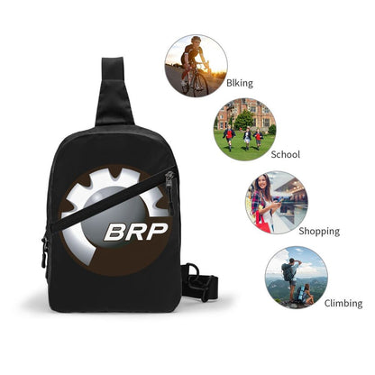 custom Motorcycle BRP Can-Am Print Sling Chest Bag Custom Crossbody Shoulder Backpack for Men Traveling Daypack