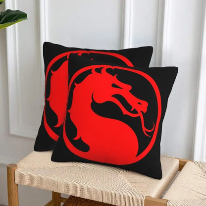 Mortal Kombat Logo 2 pcs Square Pillowcase Pillow Cover Cushion Decor Comfort Throw Pillow for Home Living Room