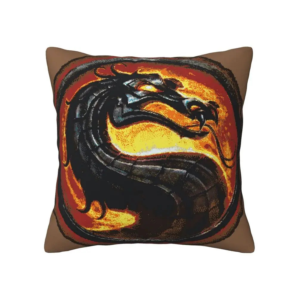 Mortal Kombat Logo 2 pcs Square Pillowcase Pillow Cover Cushion Decor Comfort Throw Pillow for Home Living Room