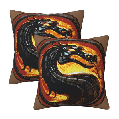 Mortal Kombat Logo 2 pcs Square Pillowcase Pillow Cover Cushion Decor Comfort Throw Pillow for Home Living Room