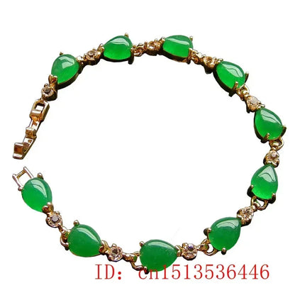 Natural Green Jade Agate LOVE Beads Bracelet Adjustable Bangle Charm Jewelry Yoga Water Drop Shell Flower Pendant Bracelet Woman