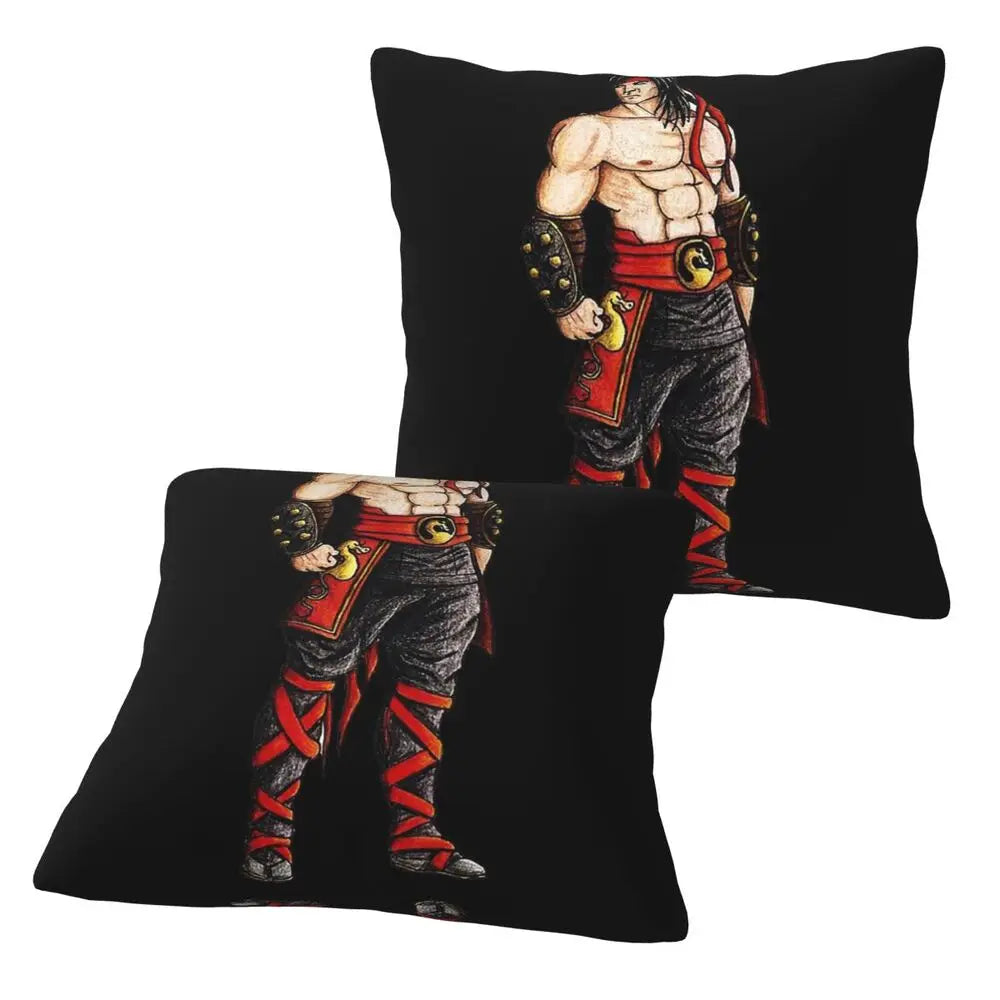 Mortal Kombat Logo 2 pcs Square Pillowcase Pillow Cover Cushion Decor Comfort Throw Pillow for Home Living Room