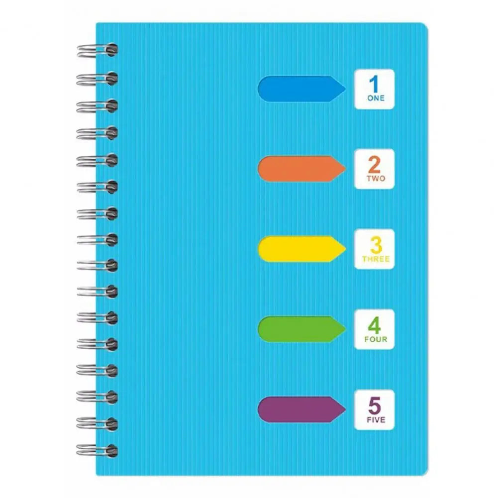 Student Notebook Premium A5/b5 Spiral Notebook with Dividers Thickened Pages for Smooth Writing 5 Subject Coil Ring Office