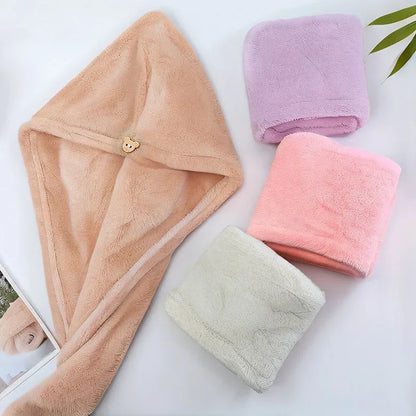 Dry Hair Hat Woman Absorbent Quick Dry Wipe Hair Towel Long Hair Cute Shower Cap Bathroom Accessories Quick Dry Towel