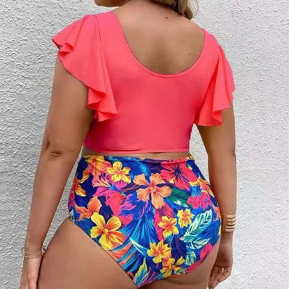 High Waist Plus Size Bikini Set Beach Swimsuit