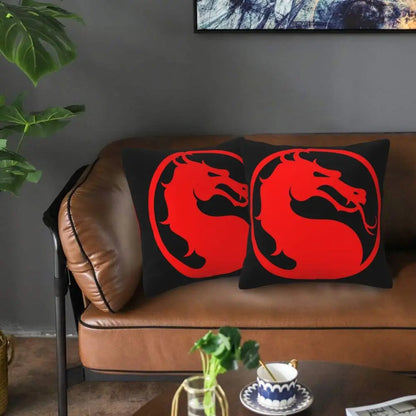 Mortal Kombat Logo 2 pcs Square Pillowcase Pillow Cover Cushion Decor Comfort Throw Pillow for Home Living Room