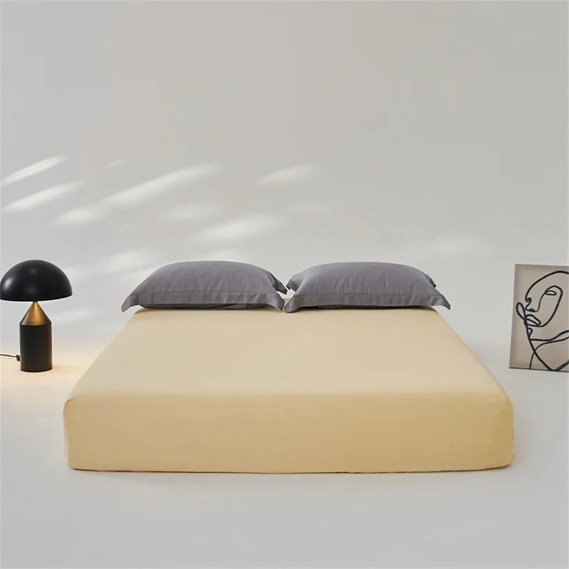 Smooth 3Pcs Set Mulberry Silk Bedding Sheet Set, High End 1Pc Fitted Sheet and 2Pcs Pillowcase, Bed Mattress Cover 140/160/200cm