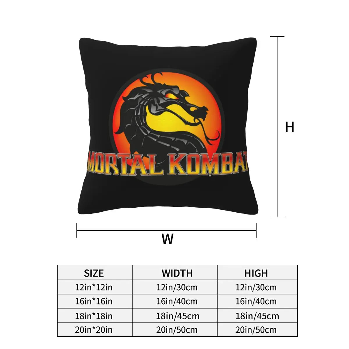 Mortal Kombat Logo 2 pcs Square Pillowcase Pillow Cover Cushion Decor Comfort Throw Pillow for Home Living Room