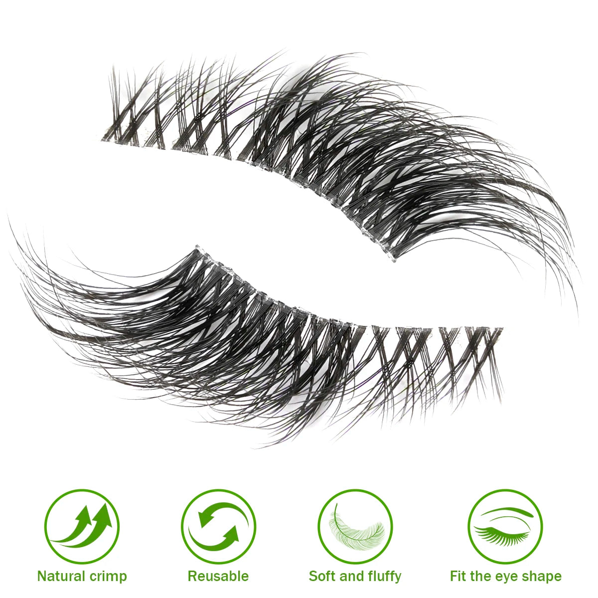 YSDO 3/10 Pairs Cat Eye Lash Wispy Half Lashes Natural False Eyelashes Extensions Fluffy Volume 3D Mink Lashes Makeup Faux Cils