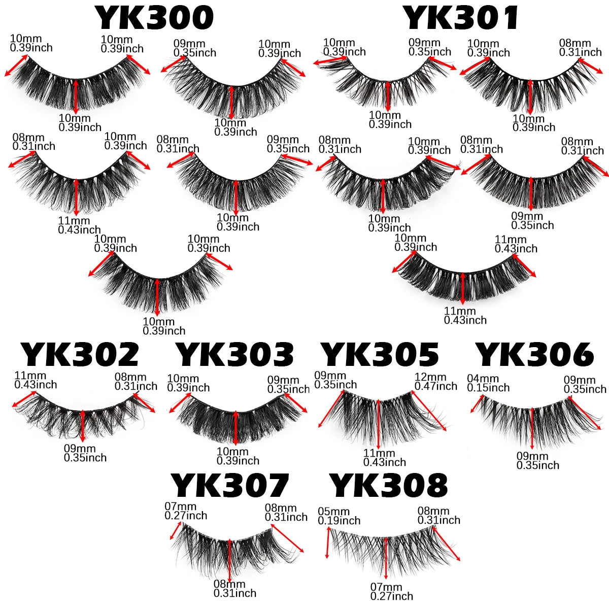 YSDO 3/10 Pairs Cat Eye Lash Wispy Half Lashes Natural False Eyelashes Extensions Fluffy Volume 3D Mink Lashes Makeup Faux Cils