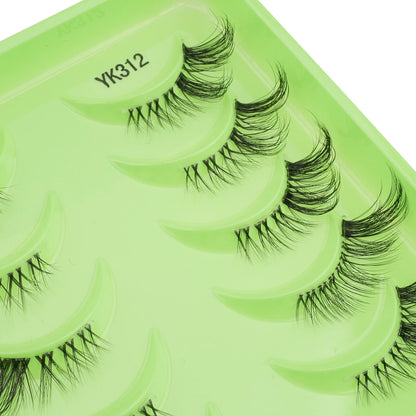 YSDO 3/10 Pairs Cat Eye Lash Wispy Half Lashes Natural False Eyelashes Extensions Fluffy Volume 3D Mink Lashes Makeup Faux Cils